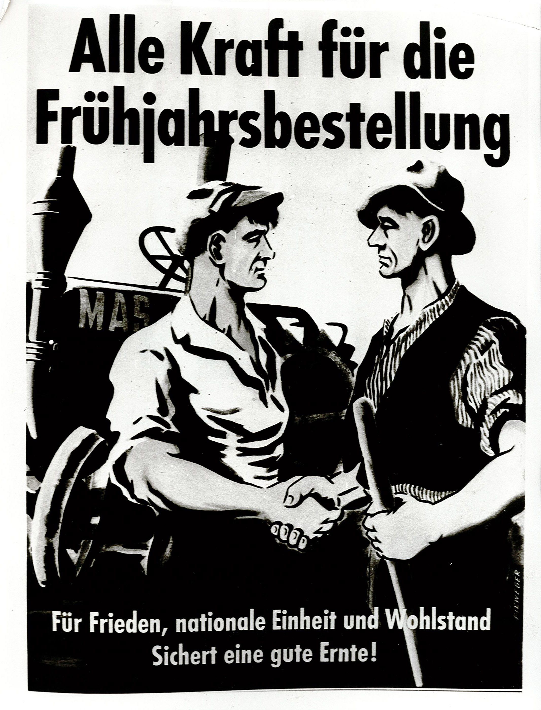 Fotografie des Plakates &quot;Alle Kraft für die Frühjahrsbestellung&quot; (Museum Wolmirstedt RR-F)