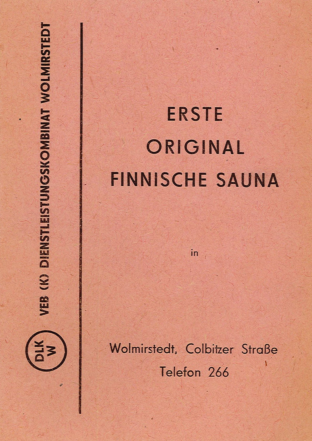 Informationsblatt zur ersten finnischen Sauna in Wolmirstedt (Museum Wolmirstedt RR-F)