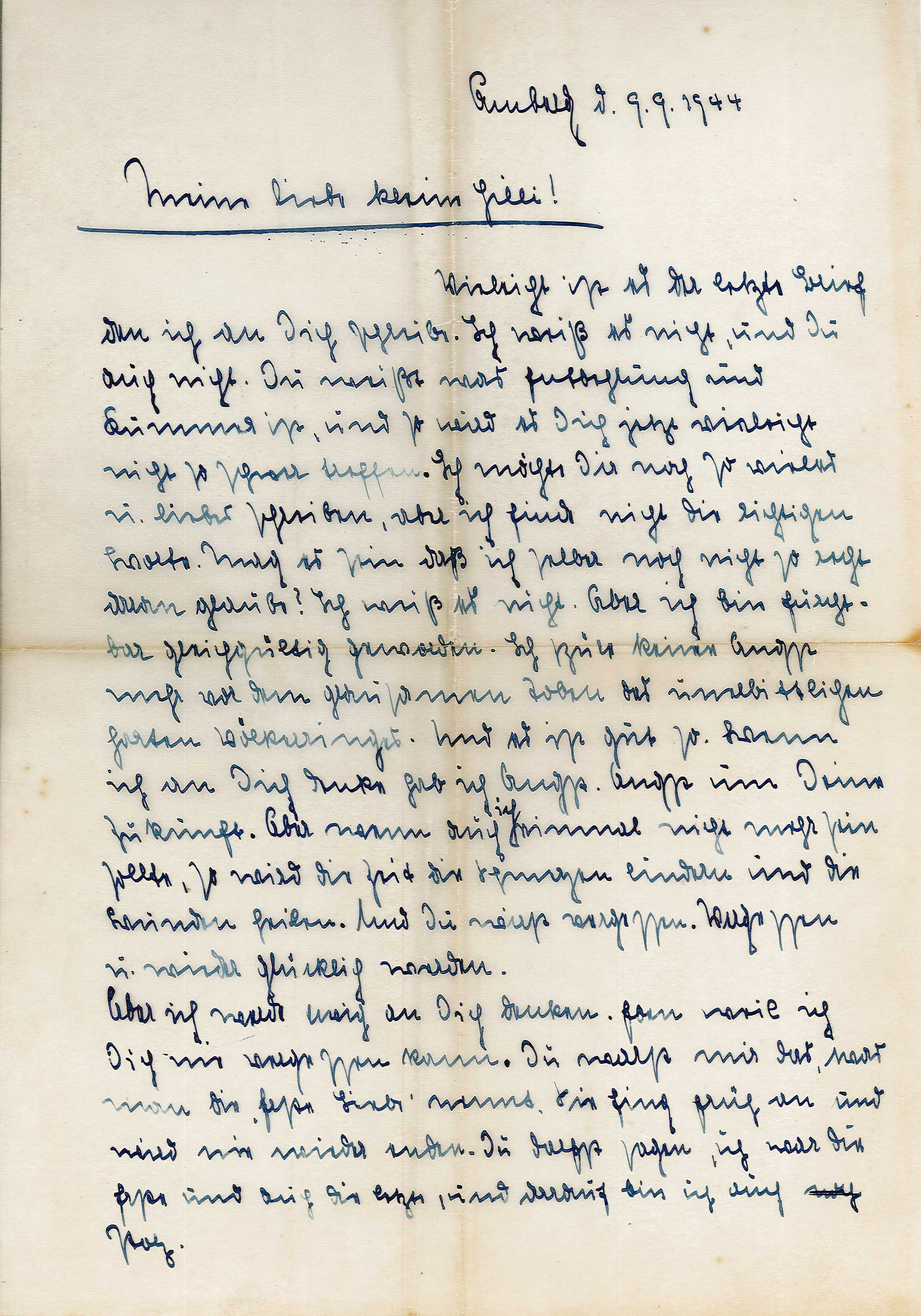 Brief von Johannes Borkowski an Hildegard Stohshoff, 09.09.1944 (Museum Wolmirstedt RR-F)
