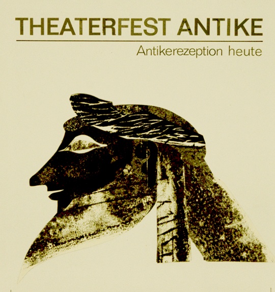Entwurf für Titel Programmheft Theaterfest Antike &quot;Kopf des Dionysos&quot; (Winckelmann-Museum Stendal CC BY-NC-SA)