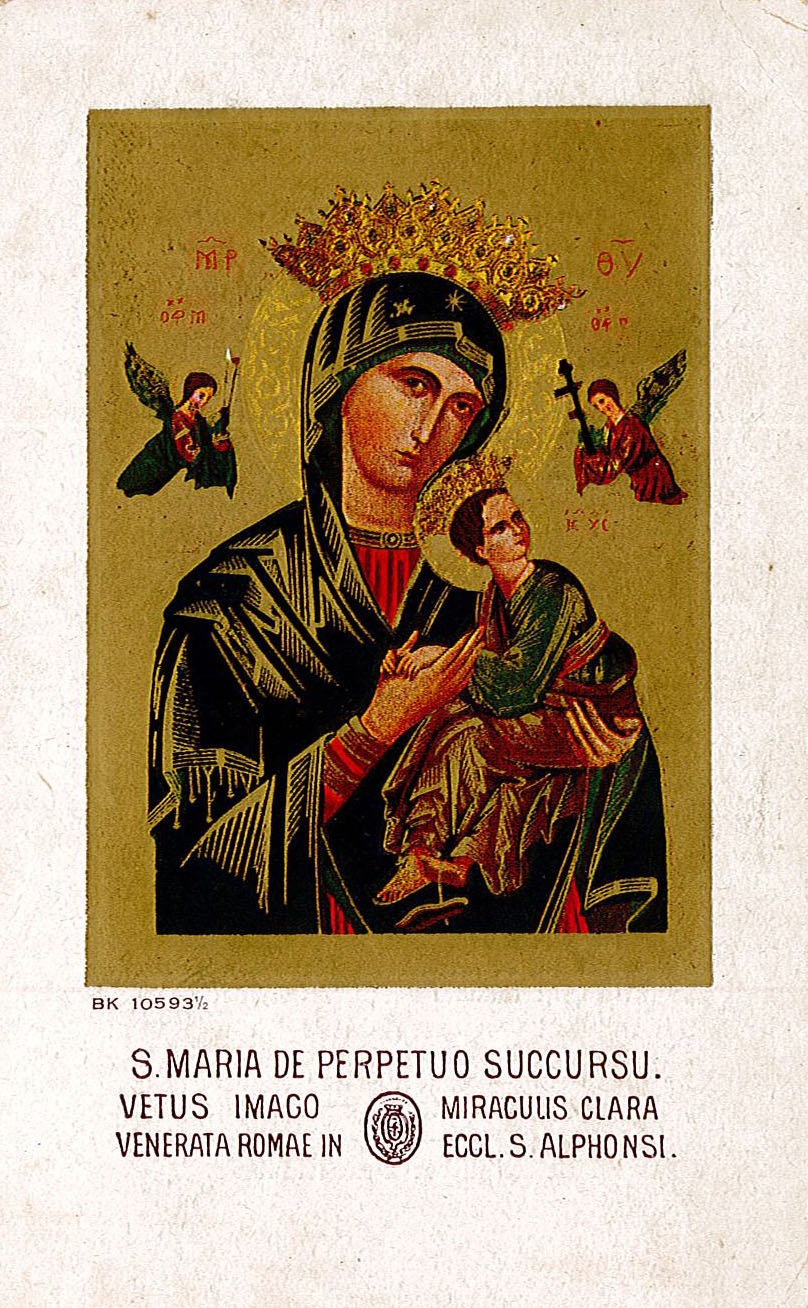 Kleines Andachtsbild S. Maria de Perpetuo Succursu (Gnadenbild Unserer Lieben Frau von der immerwährenden Hilfe) (Museum Wolmirstedt RR-F)