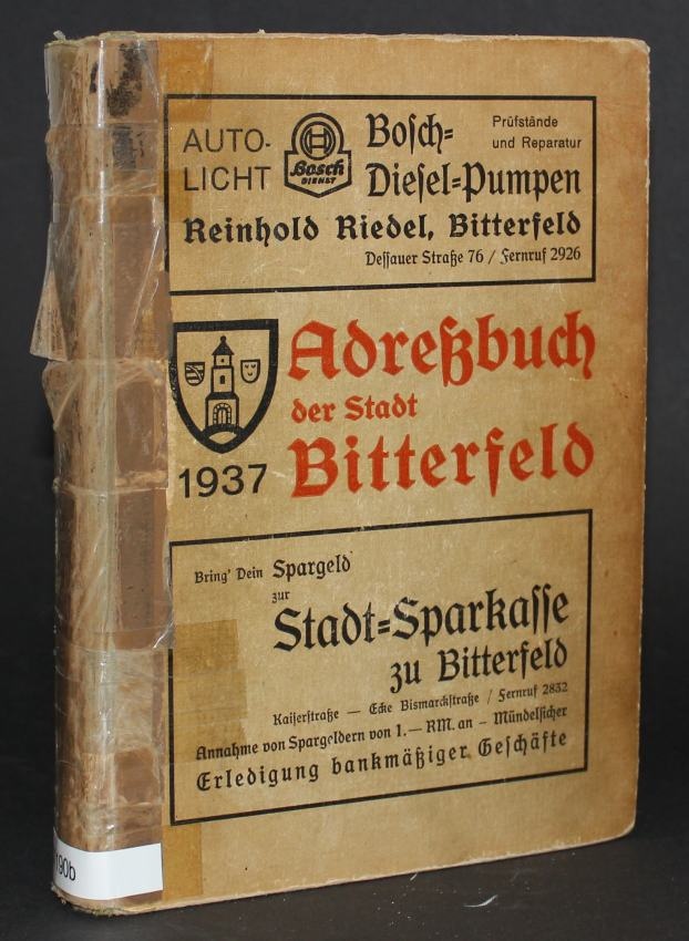Adressbuch der Stadt Bitterfeld 1937 (Kreismuseum Bitterfeld CC BY-NC-SA)