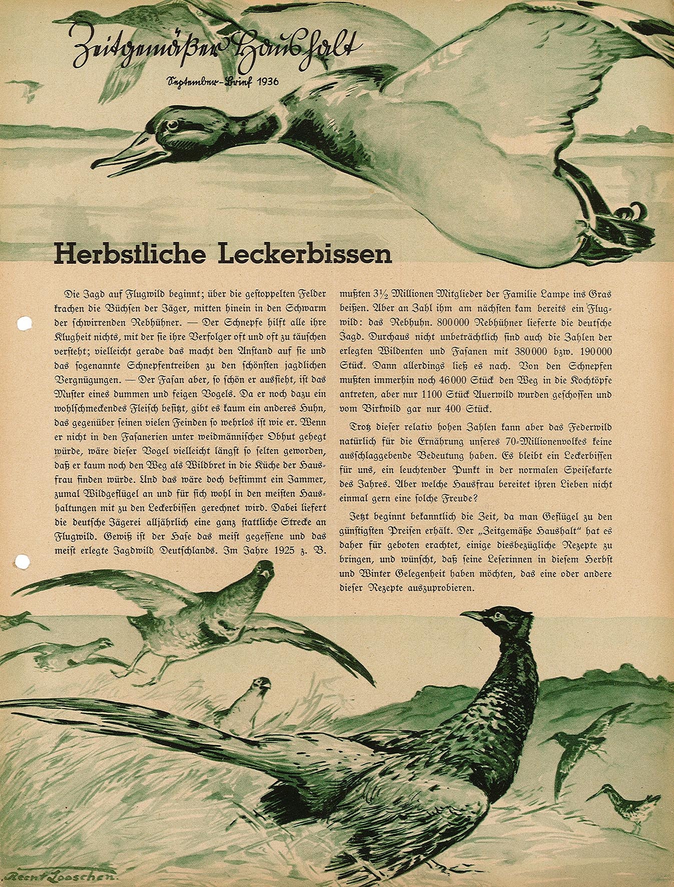 Informationsblatt: Zeitgemäßer Haushalt, September-Brief 1936 (Museum Wolmirstedt RR-F)