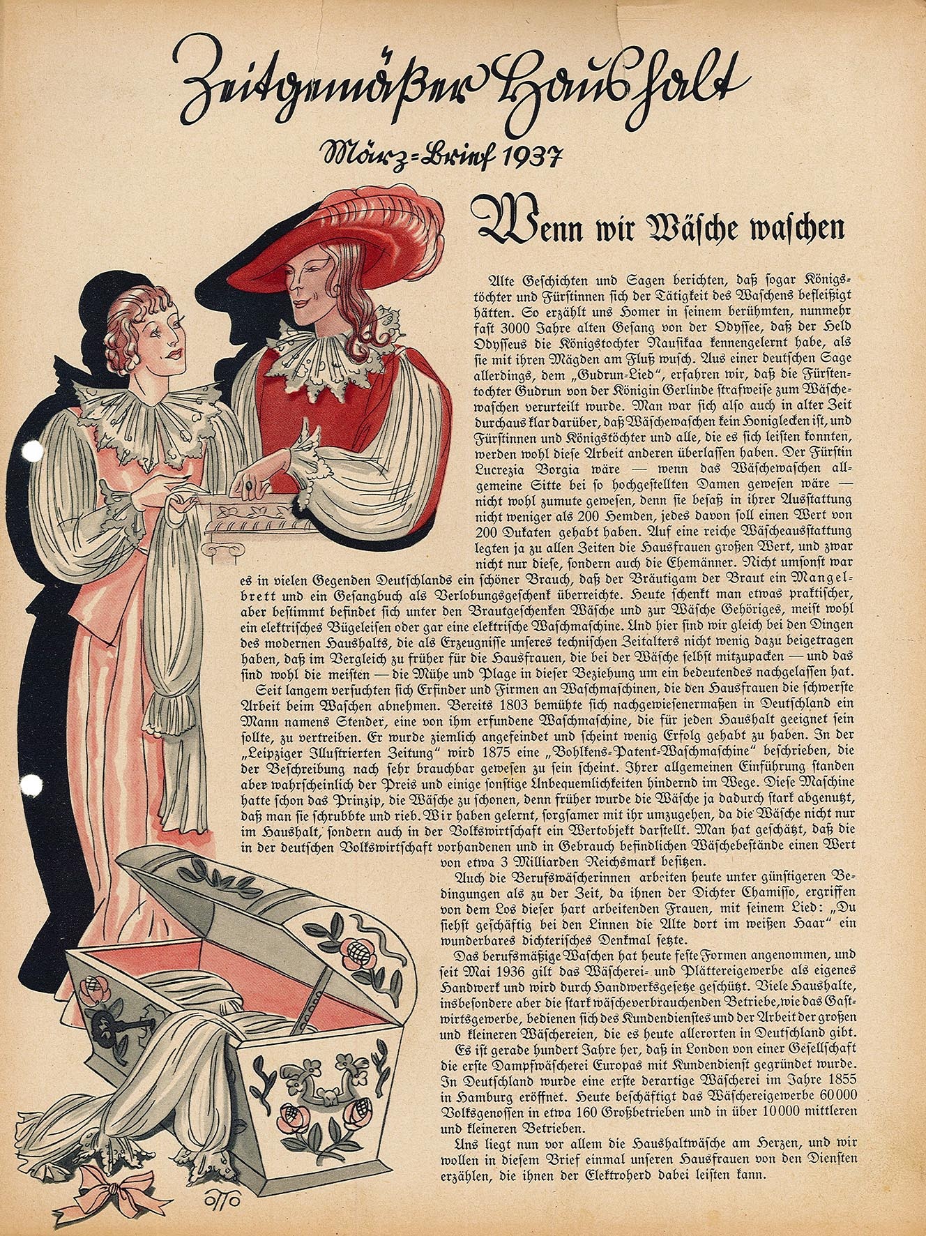 Informationsblatt: Zeitgemäßer Haushalt, März-Brief 1937 (Museum Wolmirstedt RR-F)