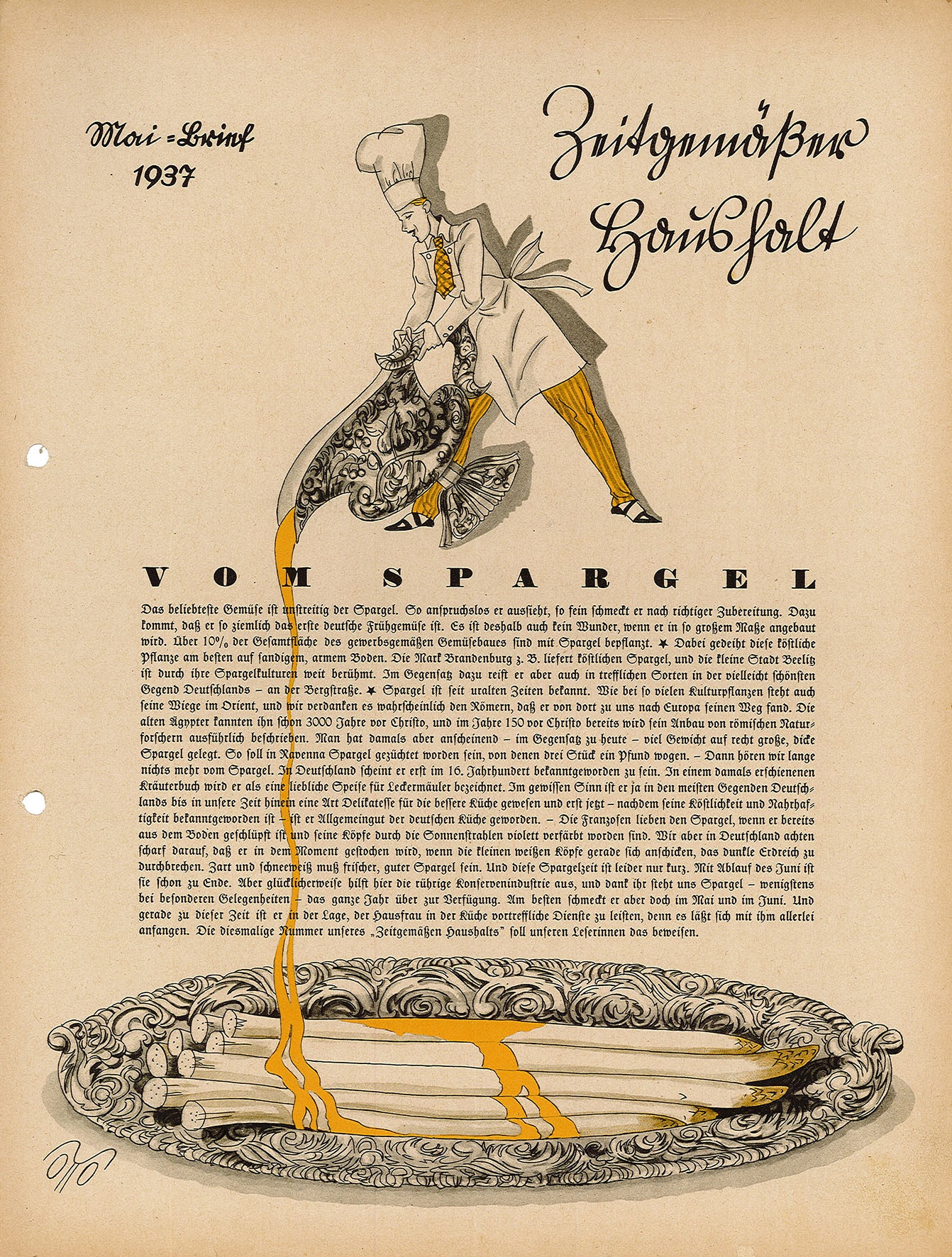 Informationsblatt: Zeitgemäßer Haushalt, Mai-Brief 1937 (Museum Wolmirstedt RR-F)