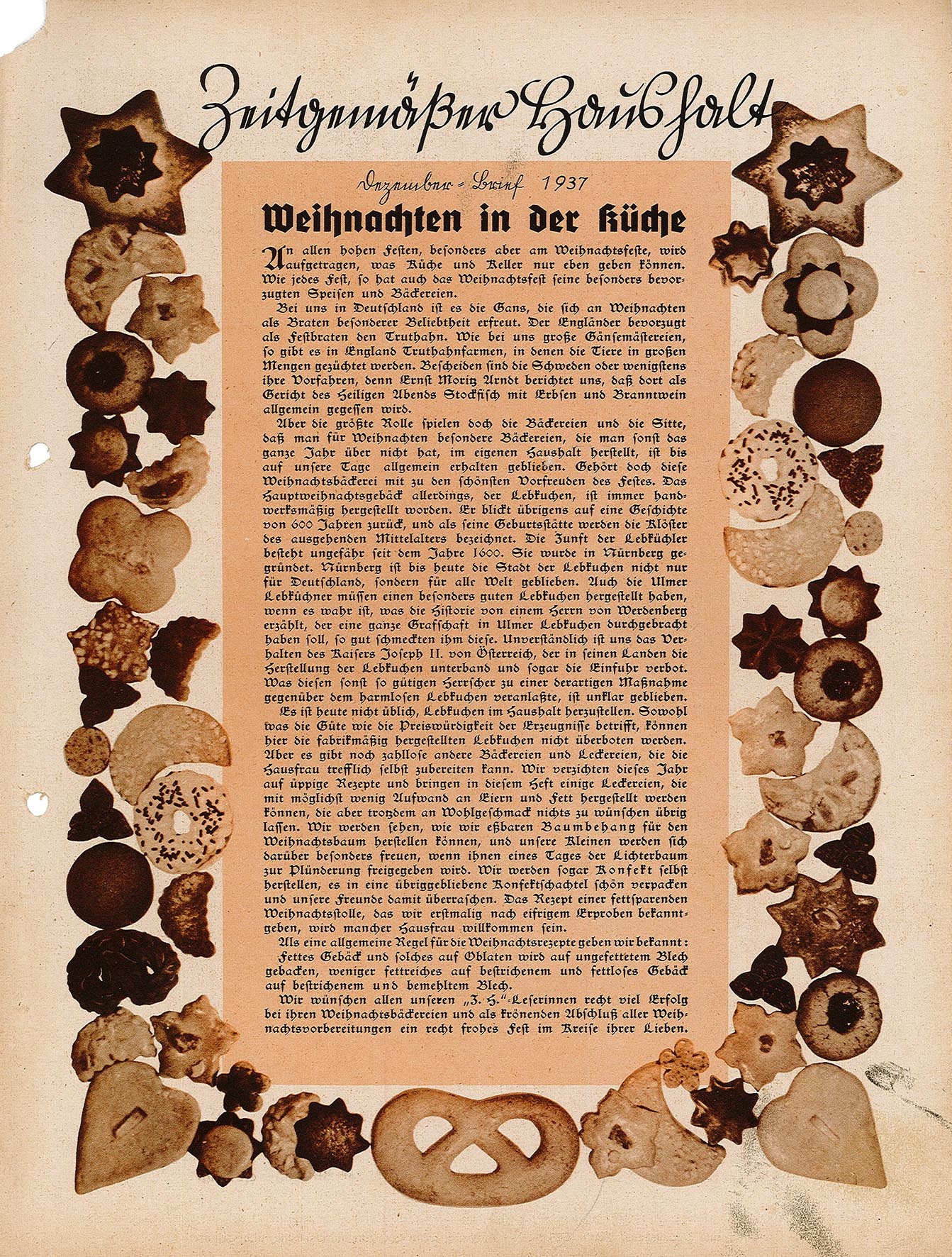 Informationsblatt: Zeitgemäßer Haushalt, Dezember-Brief 1937 (Museum Wolmirstedt RR-F)