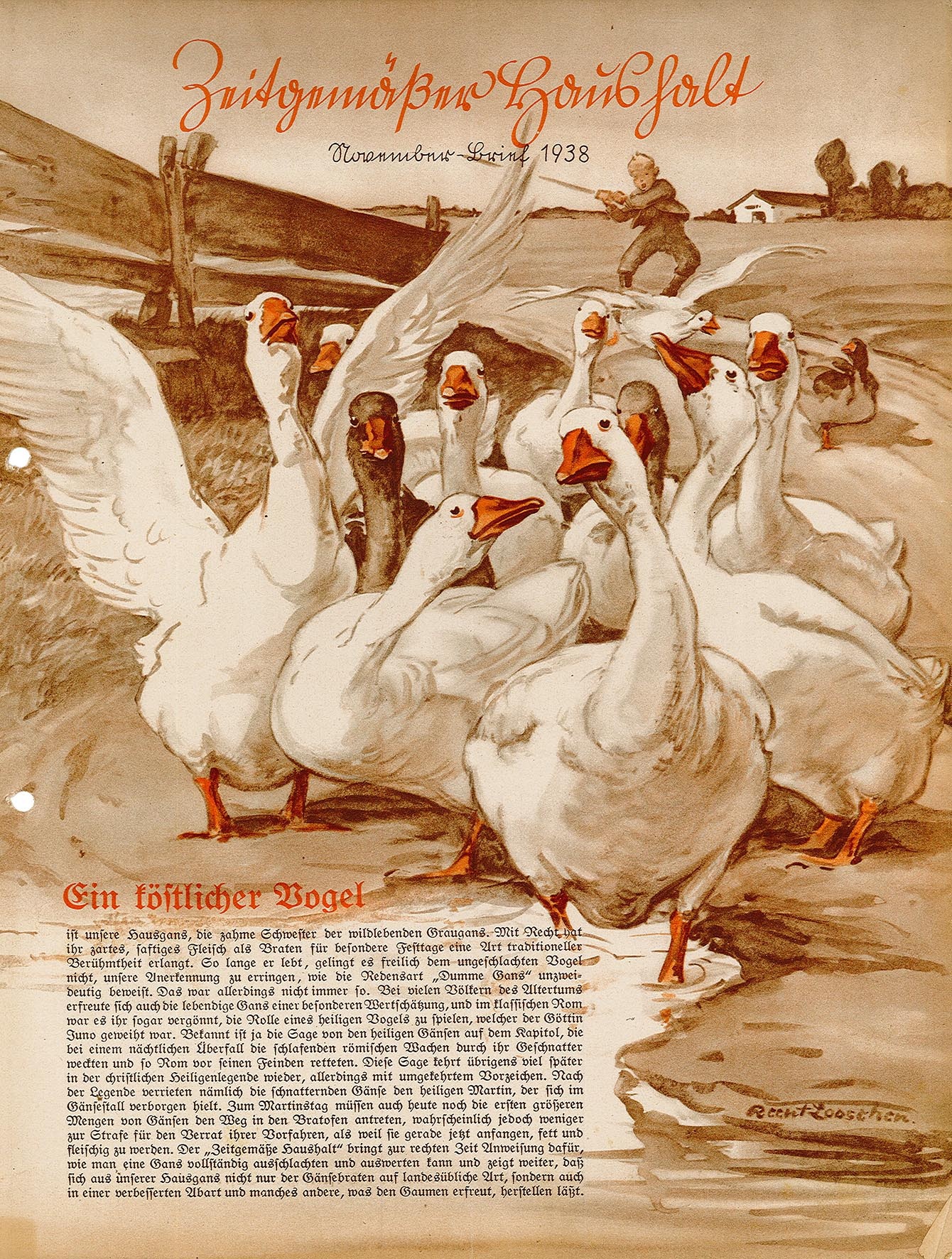 Informationsblatt: Zeitgemäßer Haushalt, November-Brief 1938 (Museum Wolmirstedt RR-F)