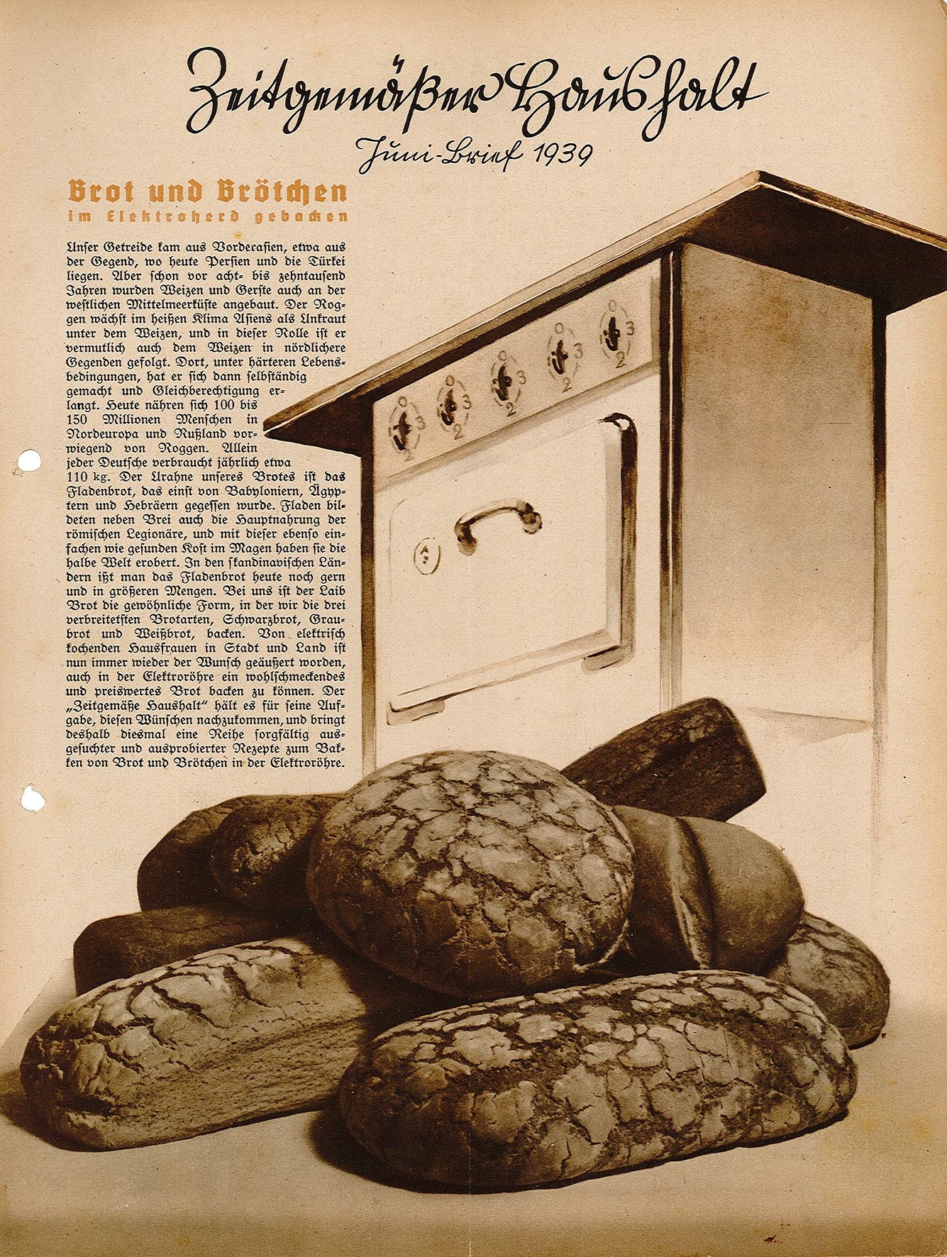 Informationsblatt: Zeitgemäßer Haushalt, Juni-Brief 1939 (Museum Wolmirstedt RR-F)