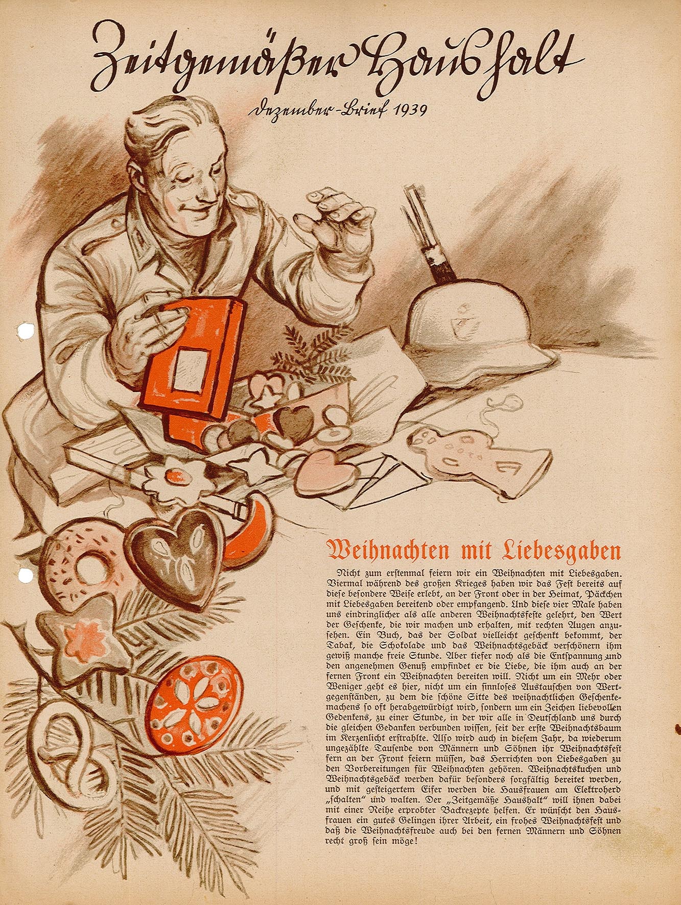 Informationsblatt: Zeitgemäßer Haushalt, Dezember-Brief 1939 (Museum Wolmirstedt RR-F)