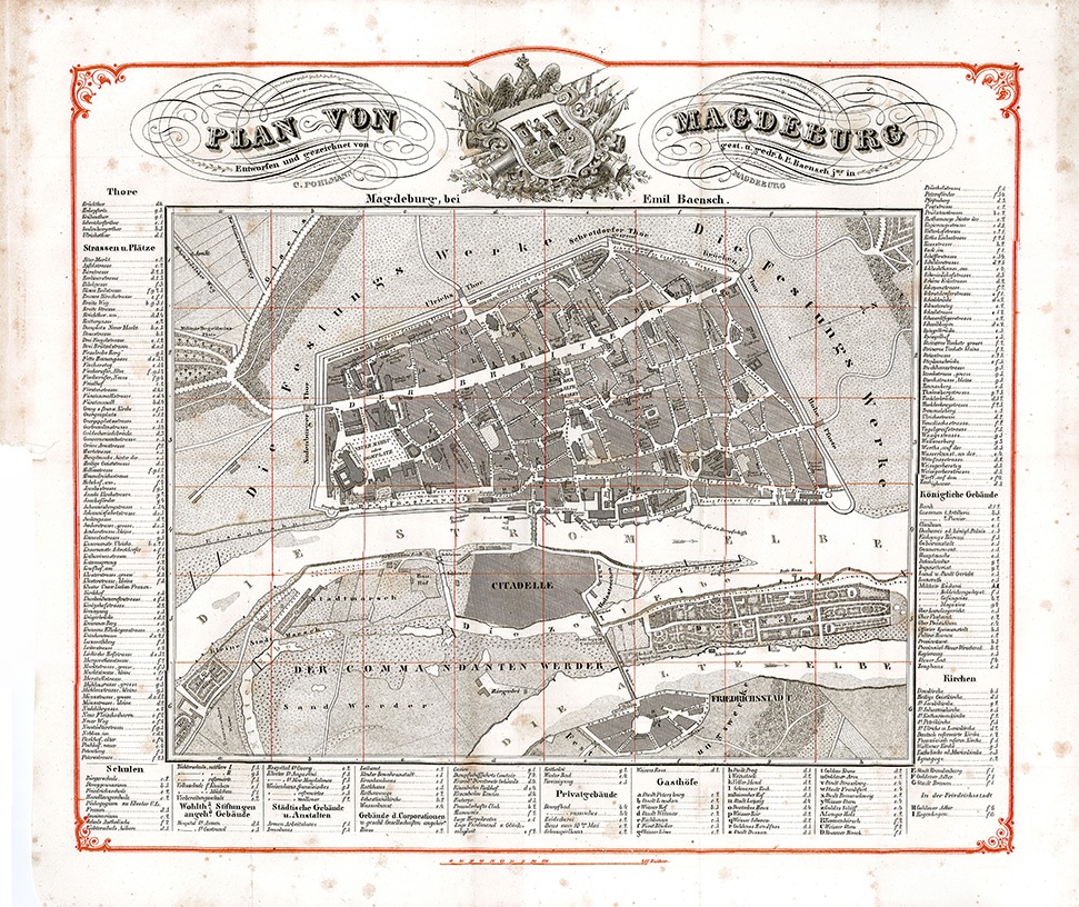 Landkarte: Plan von Magdeburg circa 1855-1865 (?) (Museum Wolmirstedt RR-F)
