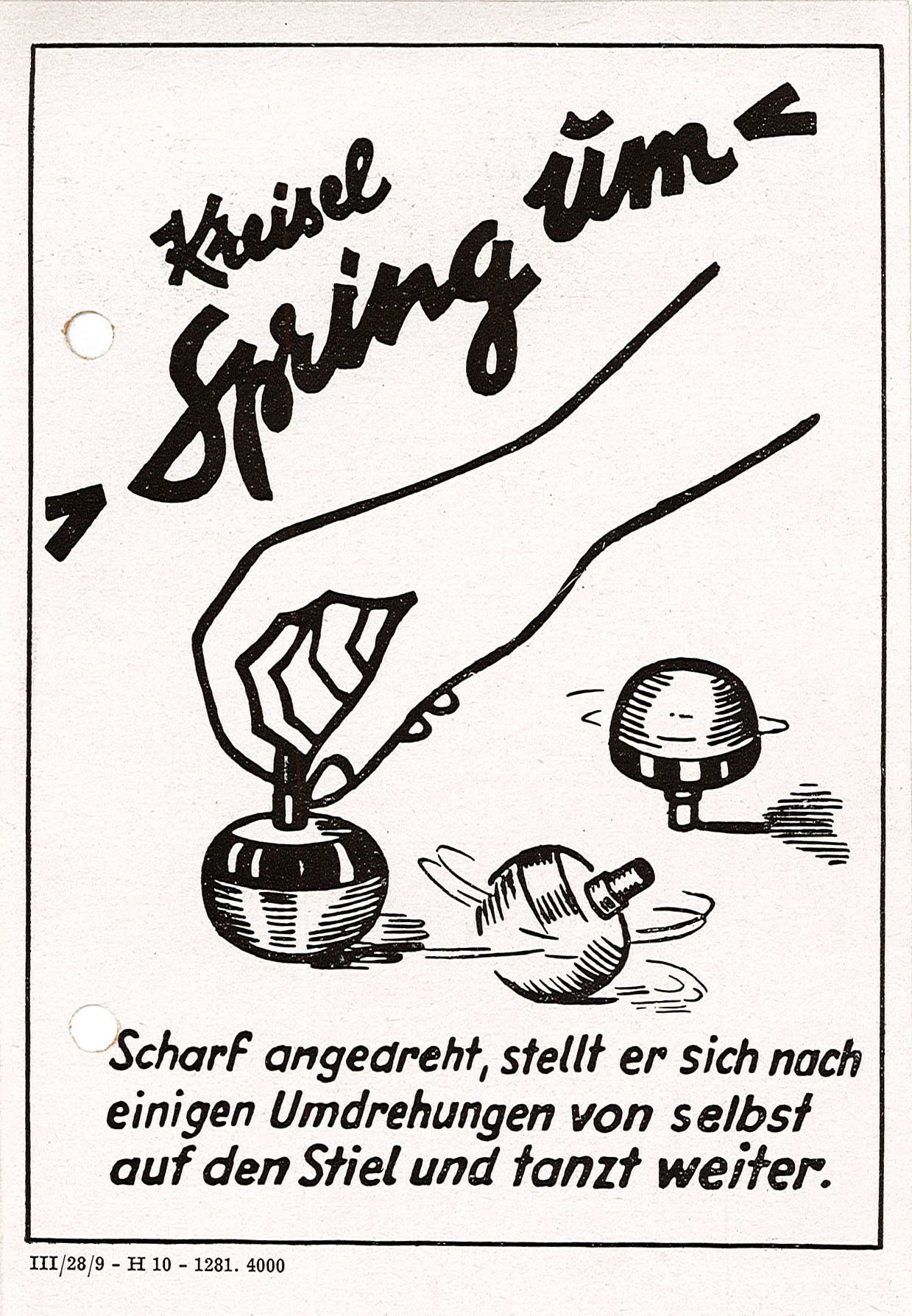 Werbezettel für den Kreisel "Spring um" (Museum Wolmirstedt RR-F)