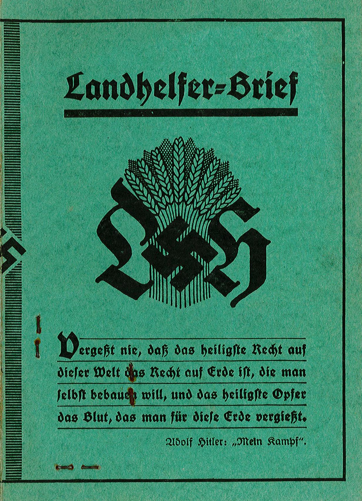 Landhelfer-Brief für Marianne Rappin, 1934 (Museum Wolmirstedt RR-F)