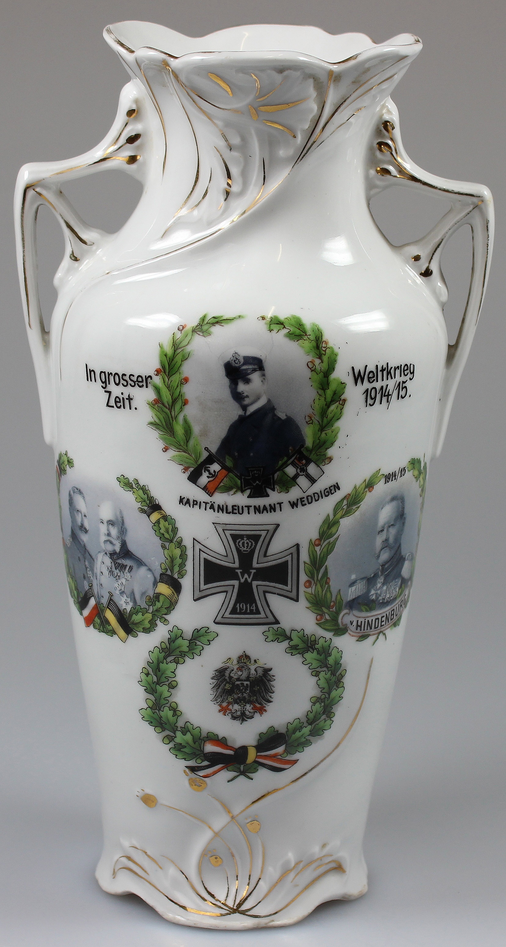Vase, In großer Zeit, Weltkrieg 1914/15 (Museum Wolmirstedt RR-F)