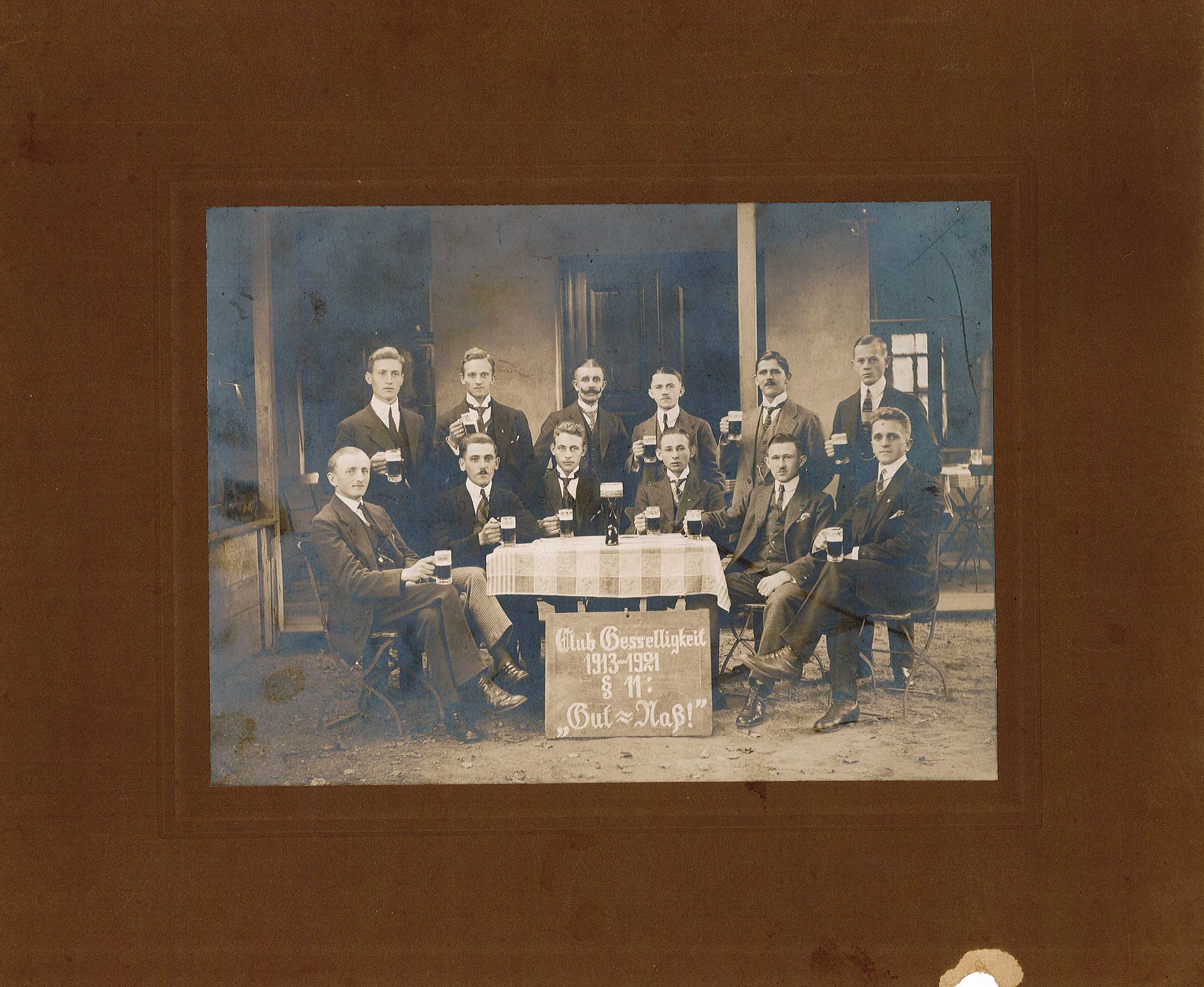 Gruppenbild "Club Geselligkeit 1913-1921", 1921 (Museum Wolmirstedt RR-F)