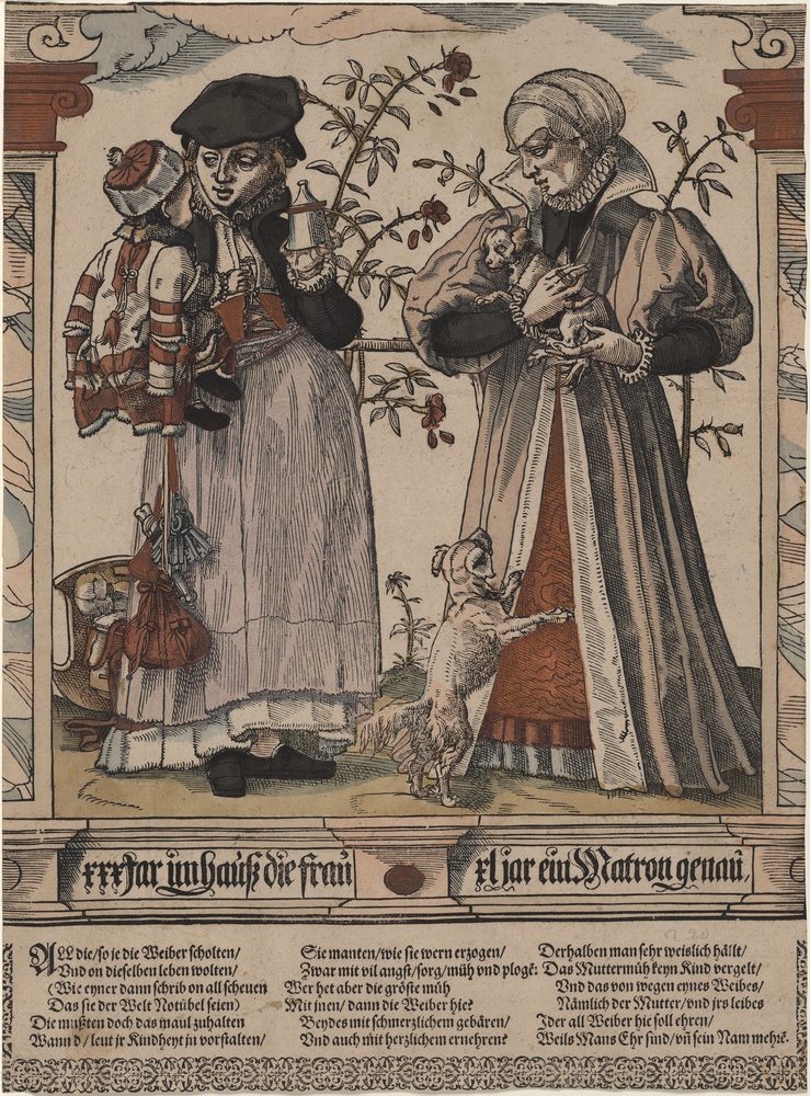 xxx Jar im hauß die frau, xl jar ein Matron genau, Blatt 2 aus "Die Stufenleiter des Weibes" (Kulturstiftung Sachsen-Anhalt Public Domain Mark)