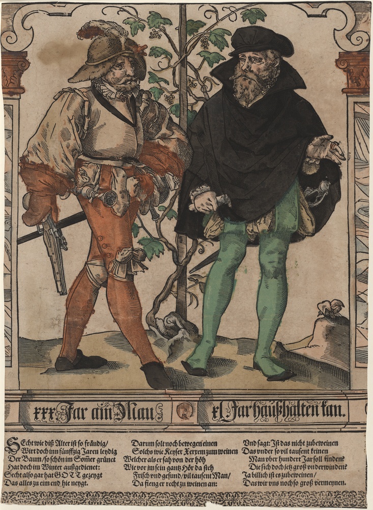 xxx. Jar ain Man, xl. Jar haußhalten kan, Blatt 2 aus "Die Stufenleiter des Mannes" (Kulturstiftung Sachsen-Anhalt Public Domain Mark)