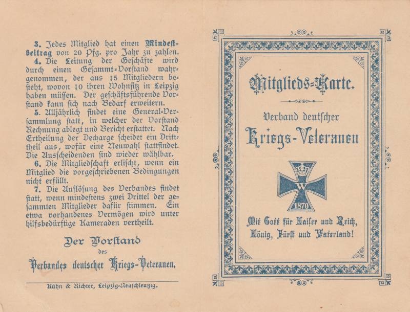 Mitgliedskarte - Verband deutscher Kriegsveteranen (Kreismuseum Bitterfeld CC BY-NC-SA)
