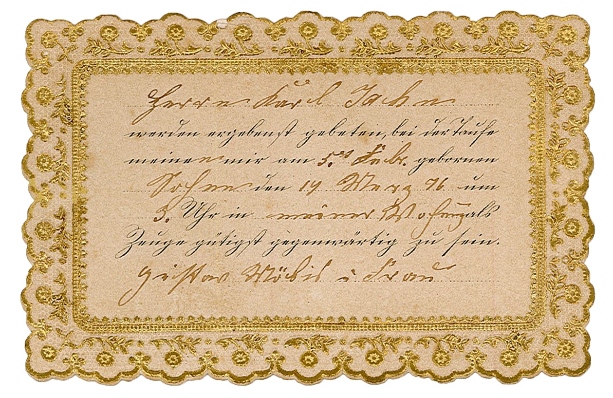 Einladung zur Taufe von Adolf Möbis, 1916 (Museum Wolmirstedt RR-F)