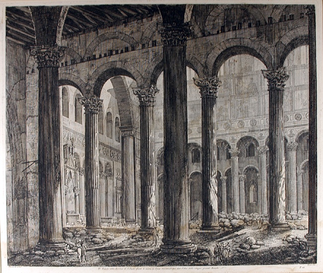 Rom, Innenansicht der Basilika S. Paolo Fuori le Mura in Rom (Winckelmann-Museum Stendal CC BY-NC-SA)