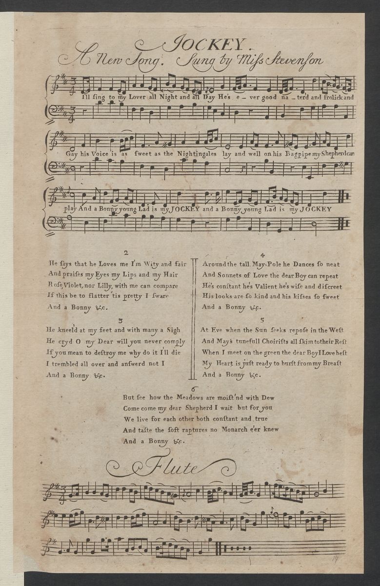 Jockey : a new song ; sung by Miss Stevenson (Stiftung Händel-Haus Halle CC BY-NC-SA)