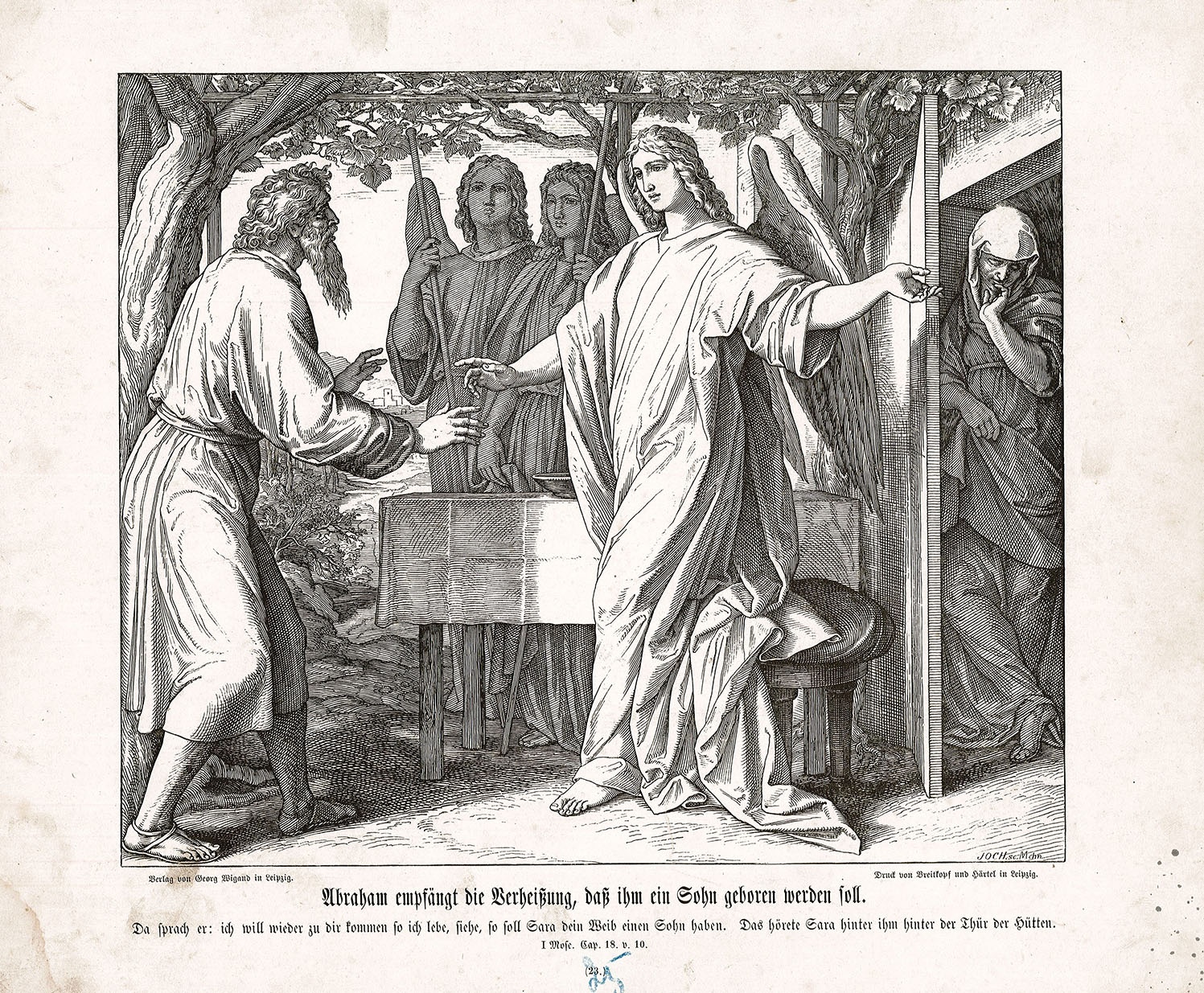 Abraham empfängt die Verheißung, daß ihm ein Sohn geboren werden soll. (Museum Wolmirstedt RR-F)