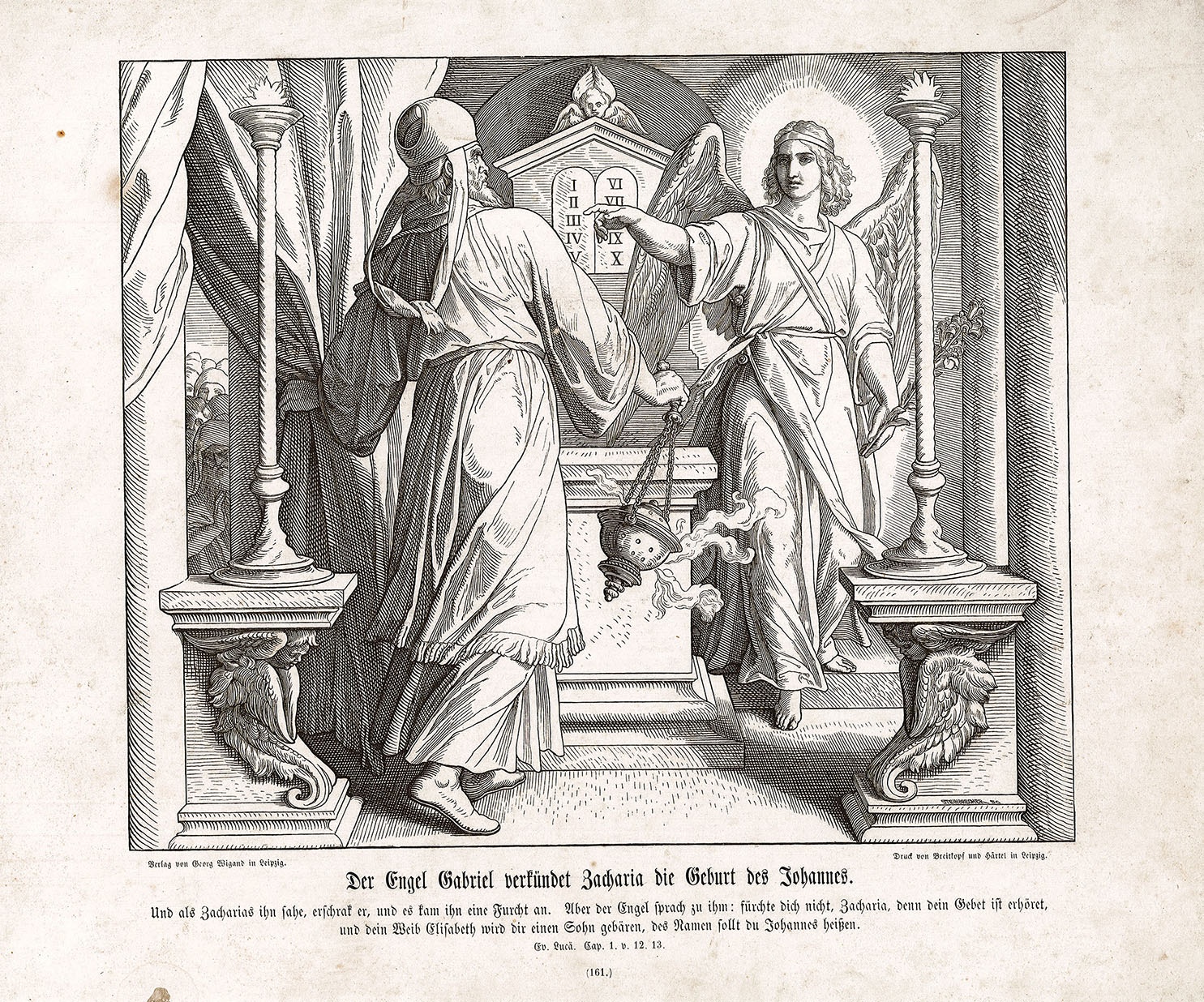 "Der Engel Gabriel verkündet Zacharia die Geburt des Johannes." (Museum Wolmirstedt RR-F)