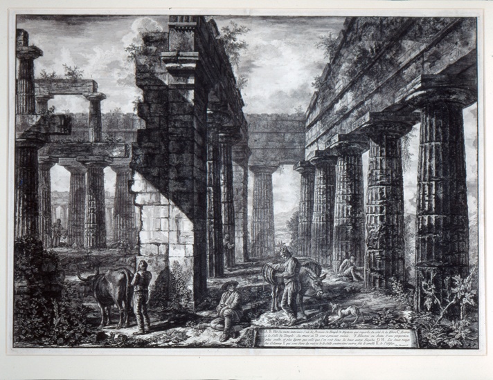 Neptuntempel in Paestum/ Ruine des Pronaos (Winckelmann-Museum Stendal CC BY-NC-SA)