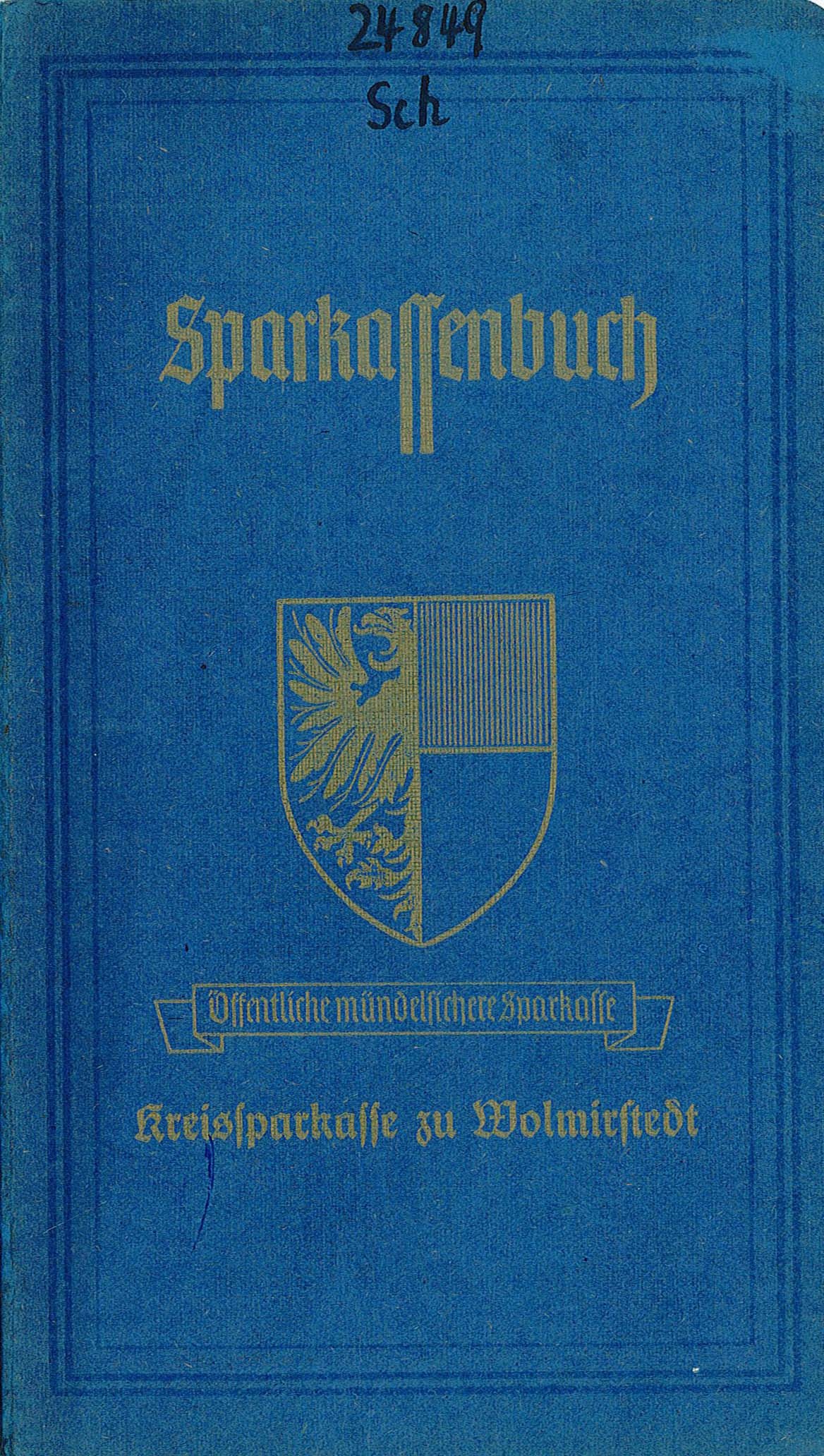 Sparkassen-Abrechnungsbuch für das Mündelgeld von Jürgen Schäfer, 1948-1950 (Museum Wolmirstedt RR-F)