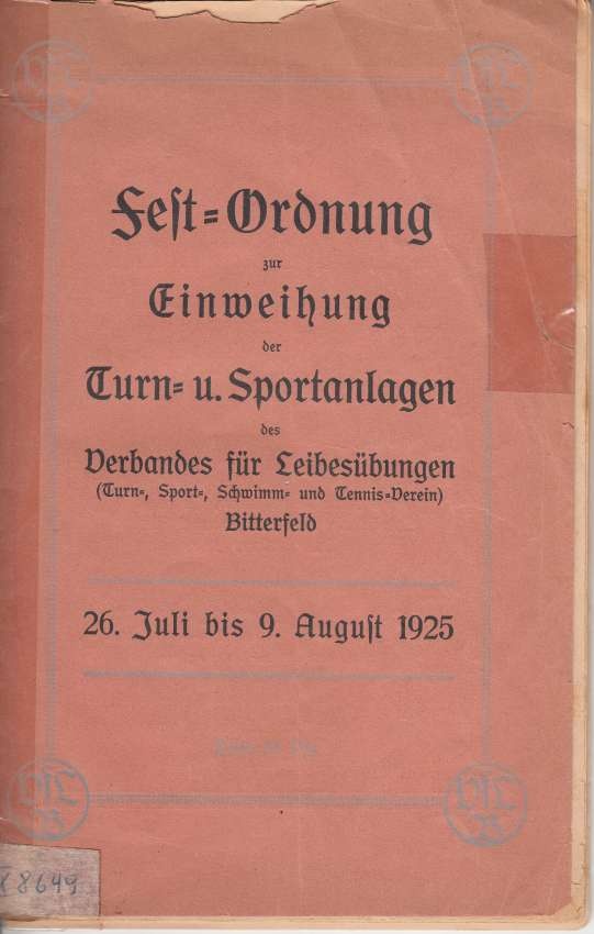 Festordnung zur Einweihung der Turn- und Sportanlagen VfL Bitterfeld; 1925 (Kreismuseum Bitterfeld CC BY-NC-SA)