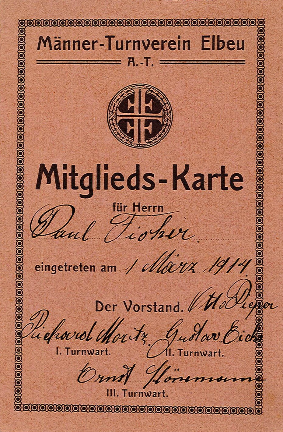 Mitgliedskarte (Museum Wolmirstedt RR-F)