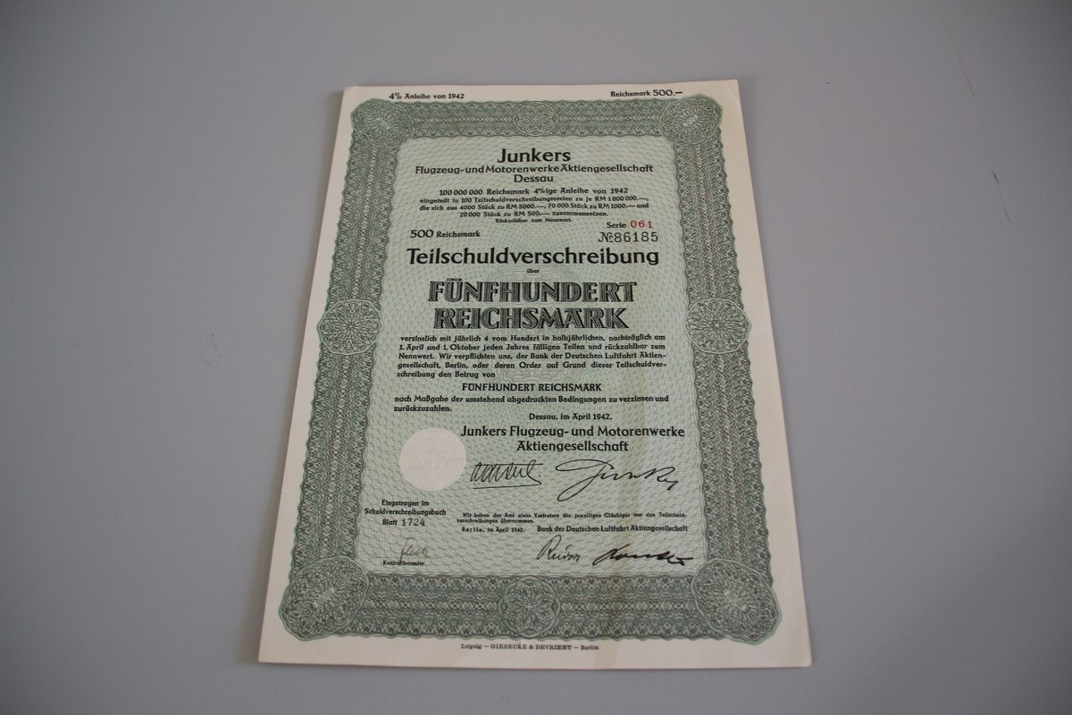 Teilschuldverschreibung Serie 061 Nr. 86185 (Heimatmuseum Alten CC BY-NC-SA)