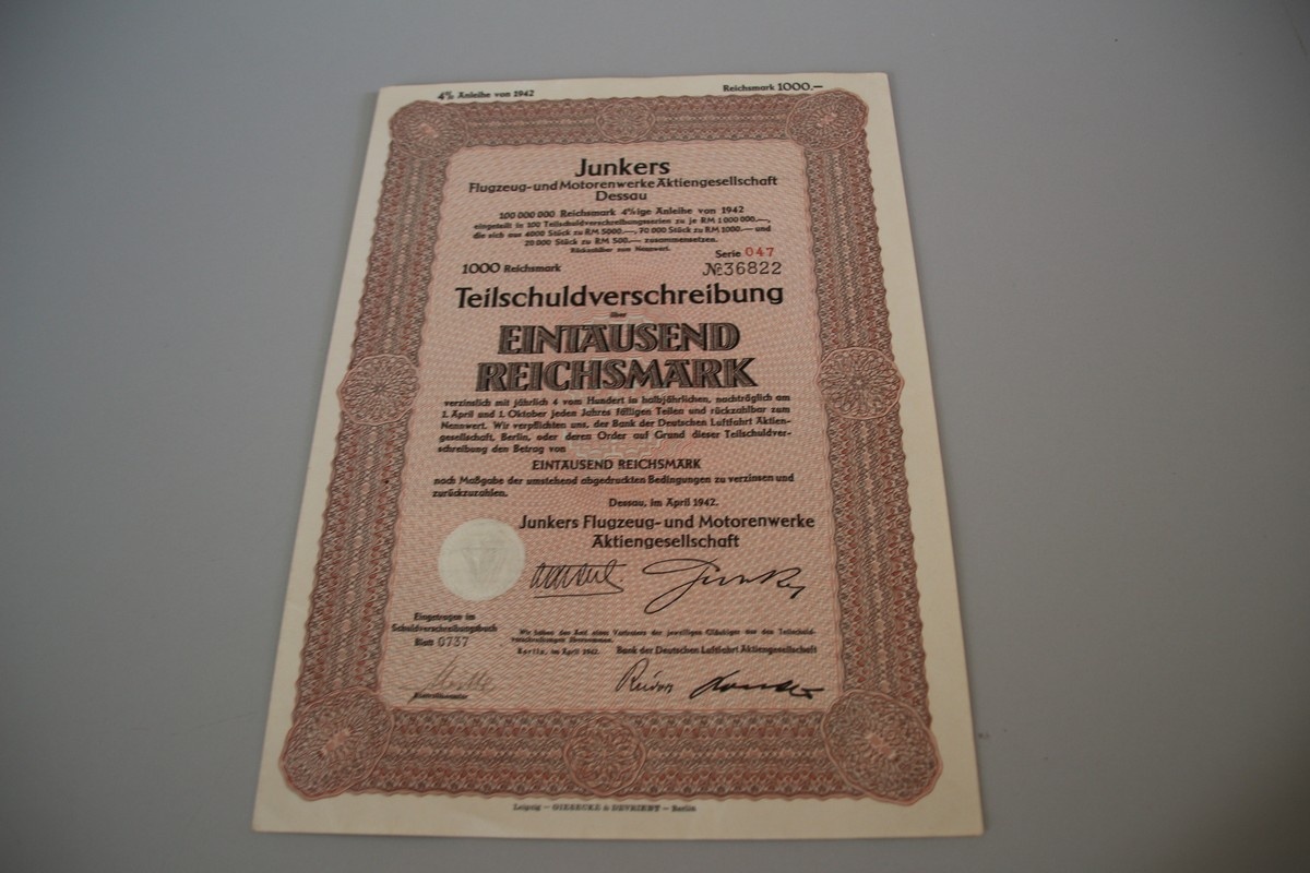Teilschuldverschreibung Serie 047 Nr. 36822 (Heimatmuseum Alten CC BY-NC-SA)