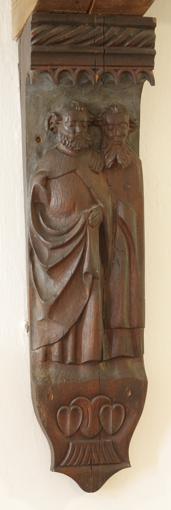 Figürliche Knagge mit den Aposteln Petrus und Paulus (Johann-Friedrich-Danneil-Museum Salzwedel CC BY-NC-SA)