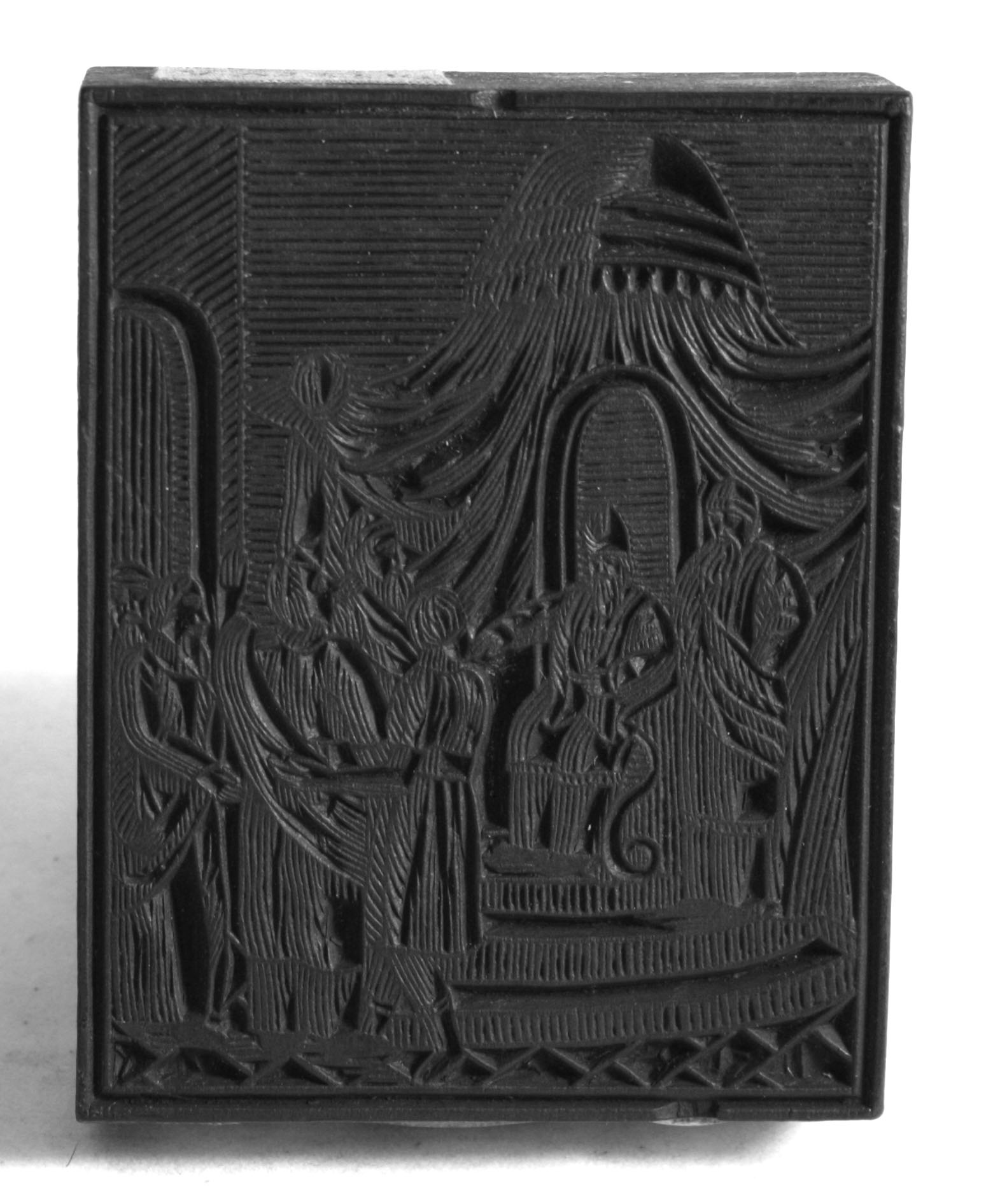 Druckstock für Holzstich Christus vor Pilatus (Kreismuseum Jerichower Land, Genthin CC BY-NC-SA)