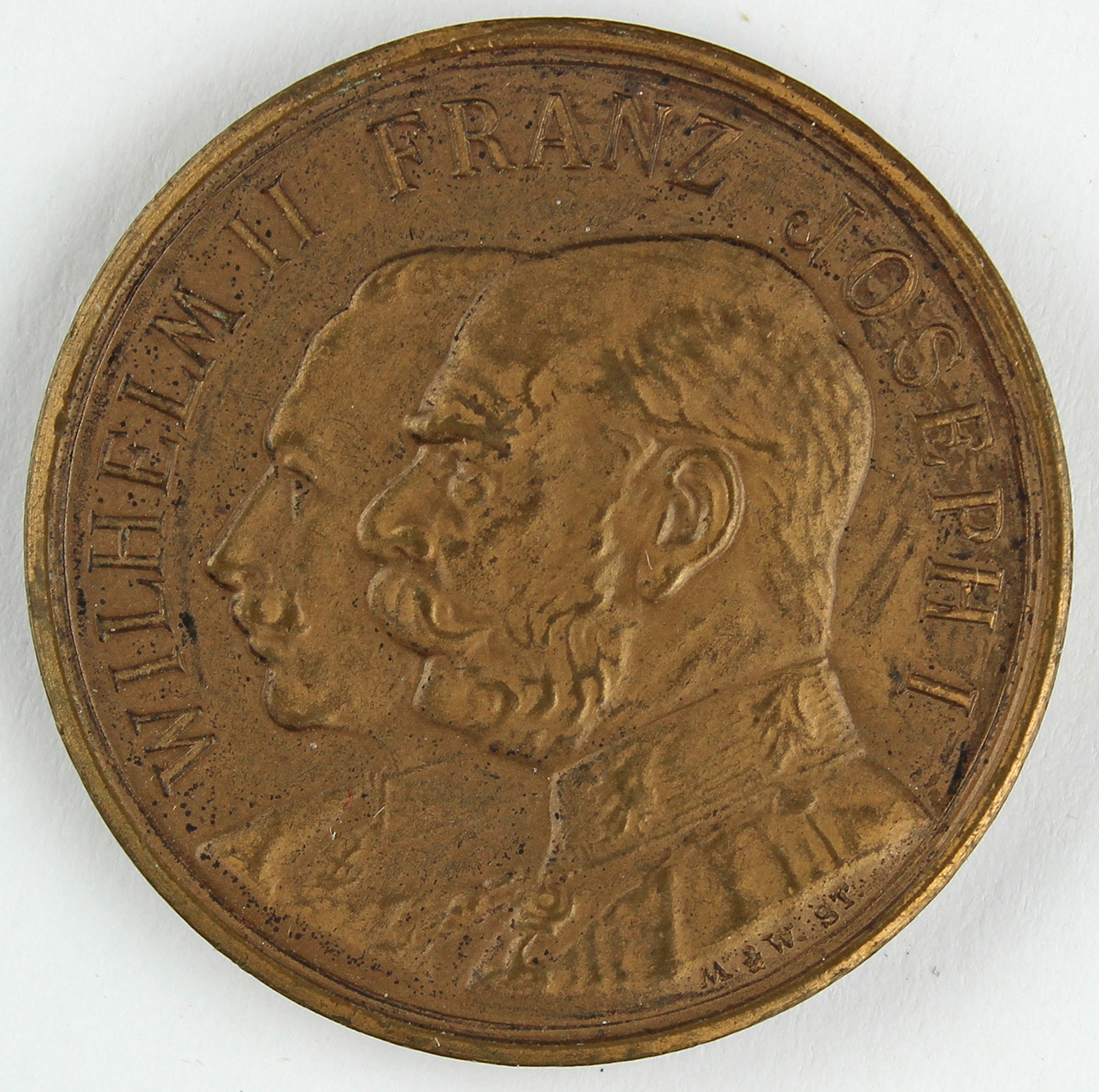 Medaille, Wilhelm II. und Franz Joseph I., 1914 (Museum Wolmirstedt RR-F)