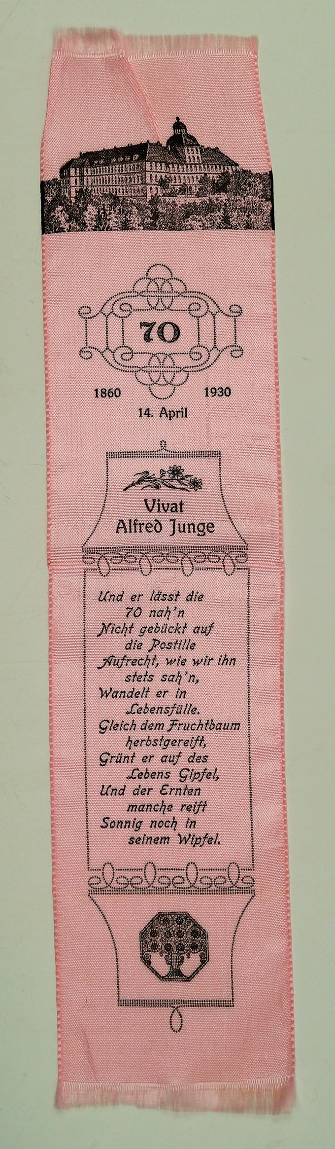 Vivat Alfred Junge zum 70. Geburtstag, 1930 (Museum Weißenfels - Schloss Neu-Augustusburg CC BY-NC-SA)