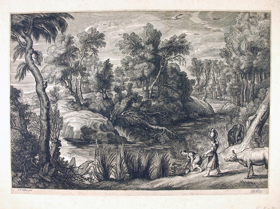 Flußlandschaft mit Wäscherinnen und Kühen nach Germälde v. P.P.Rubens (Winckelmann-Museum Stendal CC BY-NC-SA)