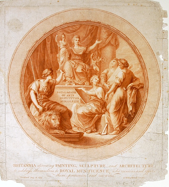 Gedenkblatt zur Gründung der königl. Akademie (Winckelmann-Museum Stendal CC BY-NC-SA)