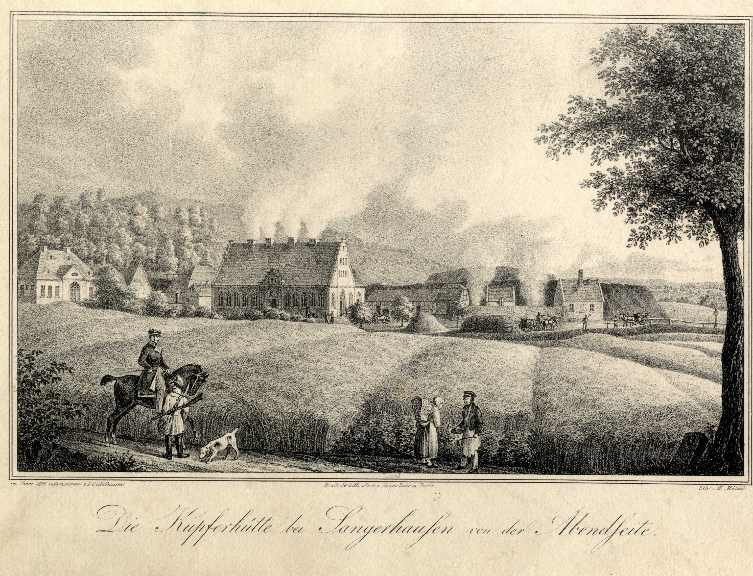 Die Kupferhütte bei Sangerhausen von der Abendseite (Regionalgeschichtliche Sammlungen der Lutherstadt Eisleben CC BY-NC-SA)