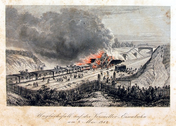 Unglücksfall auf der Versailler-Eisenbahn am 8. Mai 1842 (Winckelmann-Museum Stendal CC BY-NC-SA)