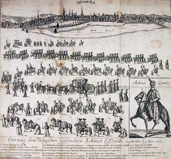 Einzug des türkischen Gesandten Achmet Effendi zu Berlin am 9. Nov.1763 (Winckelmann-Museum Stendal CC BY-NC-SA)
