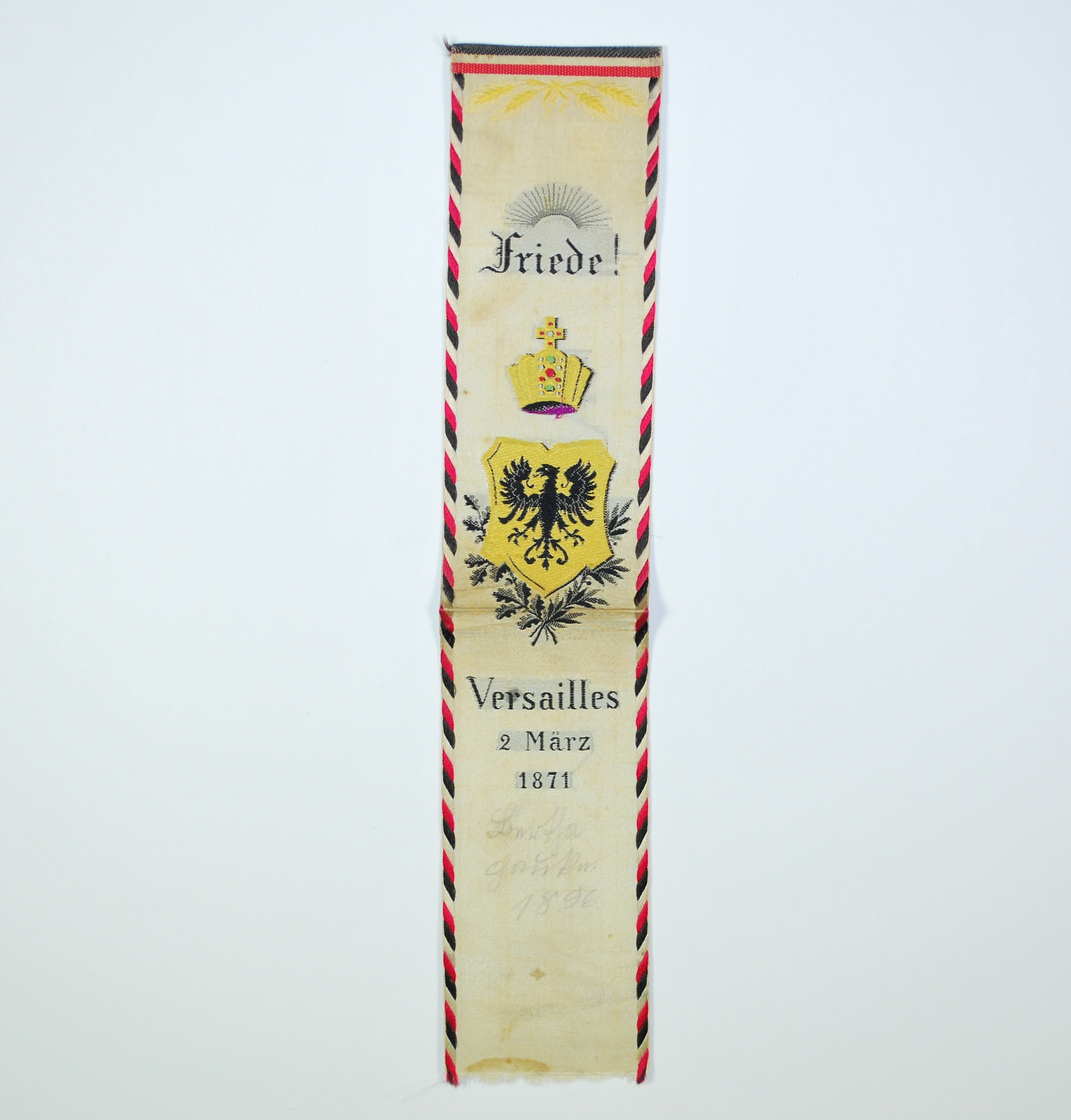 Vivatband - Friede von Versailles 1871 (Kulturhistorisches Museum Schloss Merseburg CC BY-NC-SA)