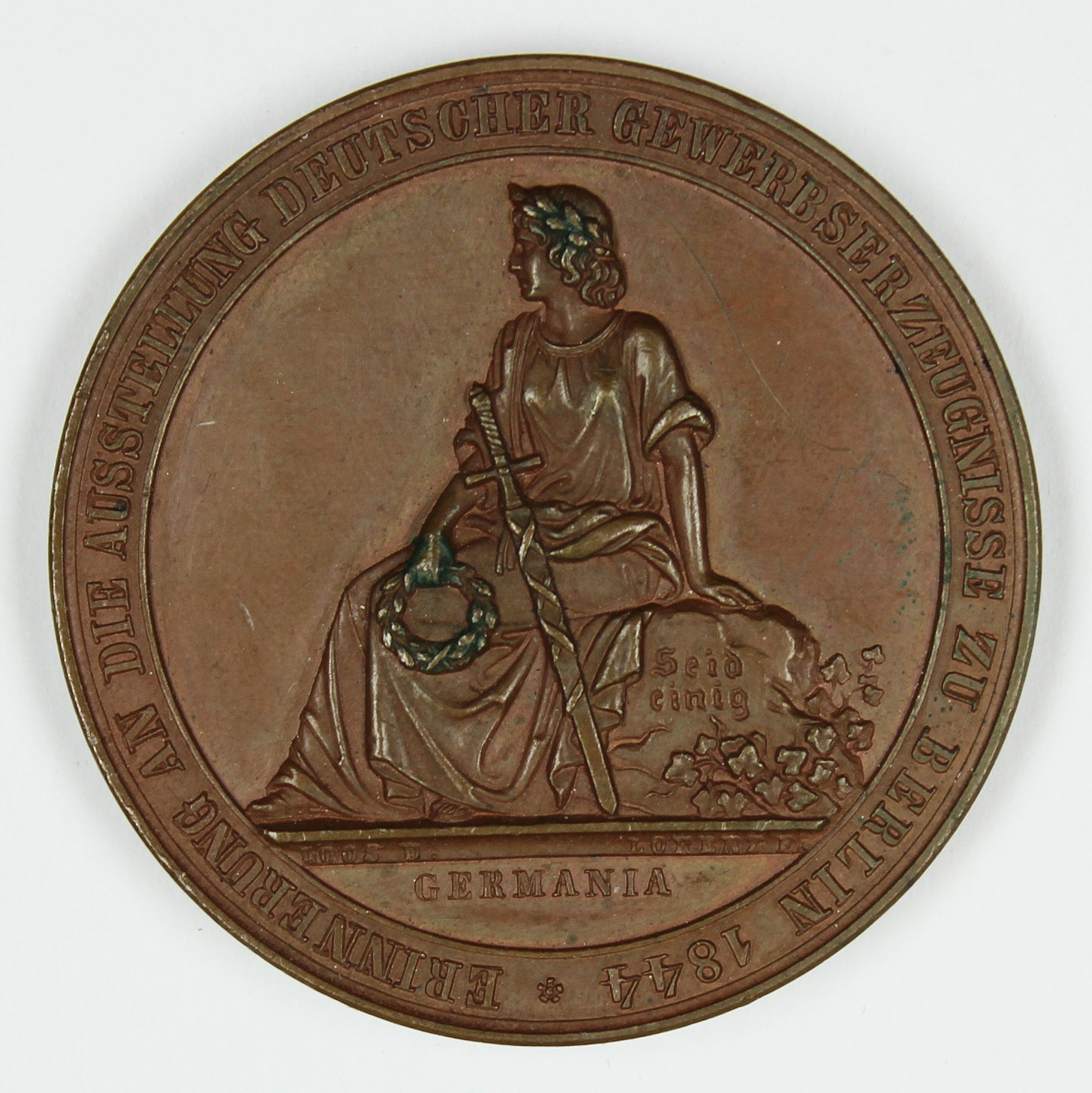 Medaille, Zur Erinnerung an die Ausstellung deutscher Gewerbserzeugnisse, 1844 (Museum Wolmirstedt RR-F)