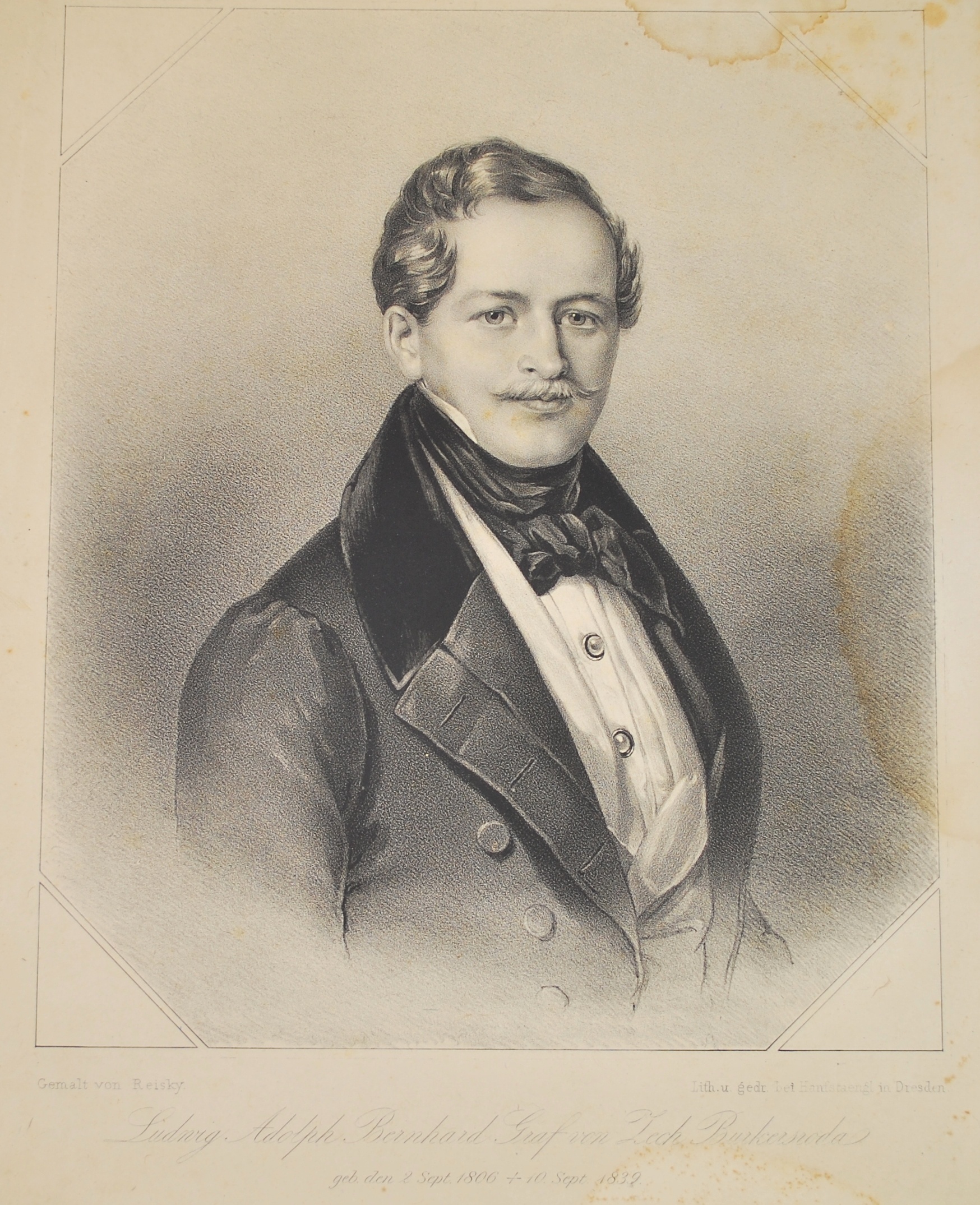Lithographie - Porträt von Ludwig Adolph Bernhard Graf von Zech Burkersroda (Kulturhistorisches Museum Schloss Merseburg CC BY-NC-SA)