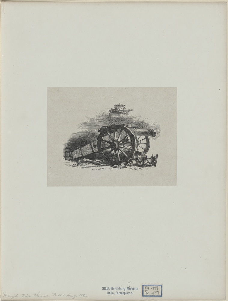 Eine Kanone, aus: Illustrationen zu den Werken Friedrichs des Großen (Kulturstiftung Sachsen-Anhalt CC BY-NC-SA)