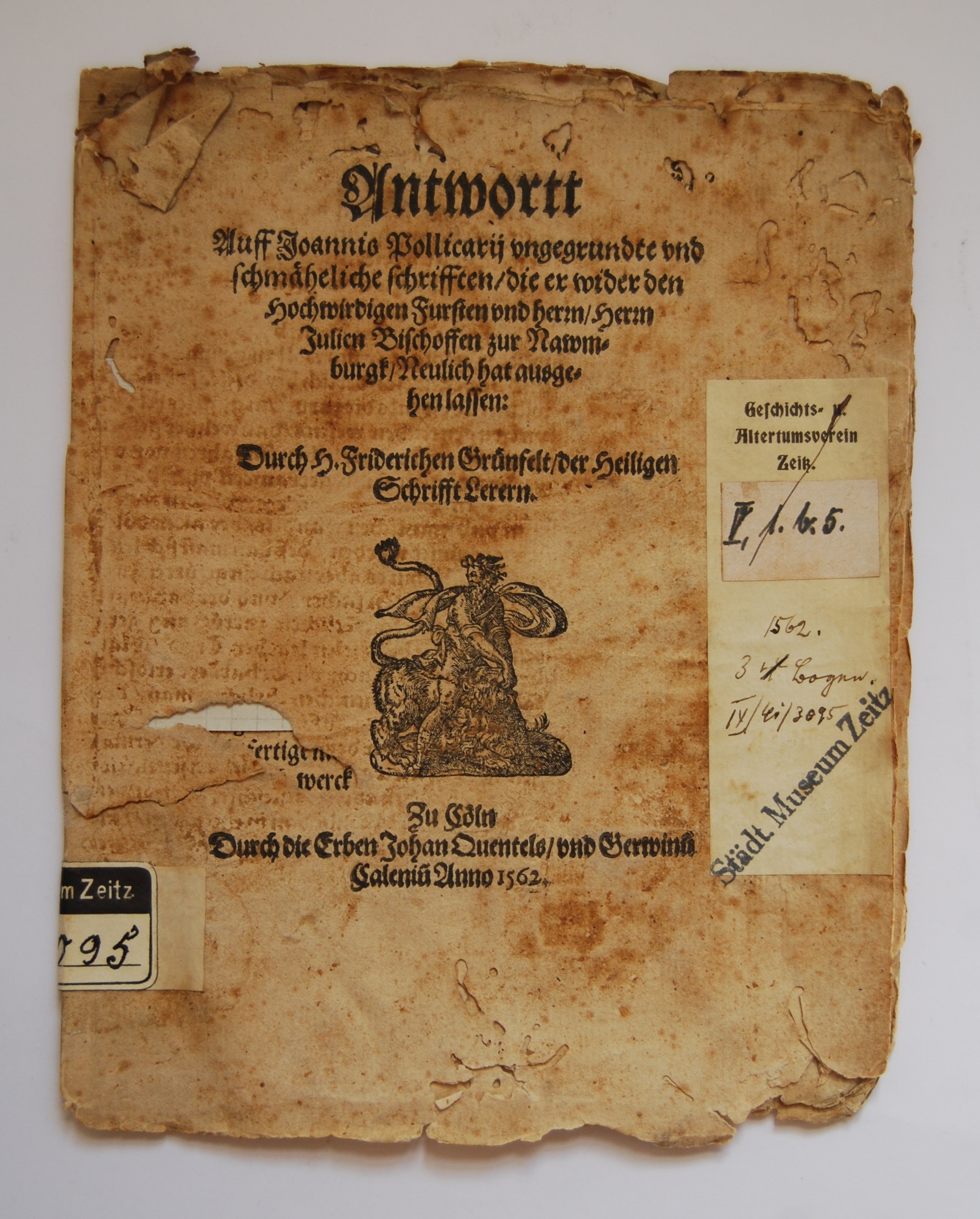 Antwortt / Auff Joannis Pollicarii ... Schriften (Museum Schloss Moritzburg Zeitz CC BY-NC-SA)