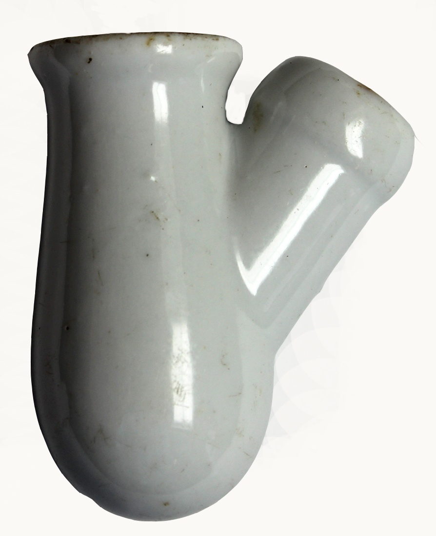Porzellanpfeifenkopf, klein, weiß (Museum Wolmirstedt RR-F)