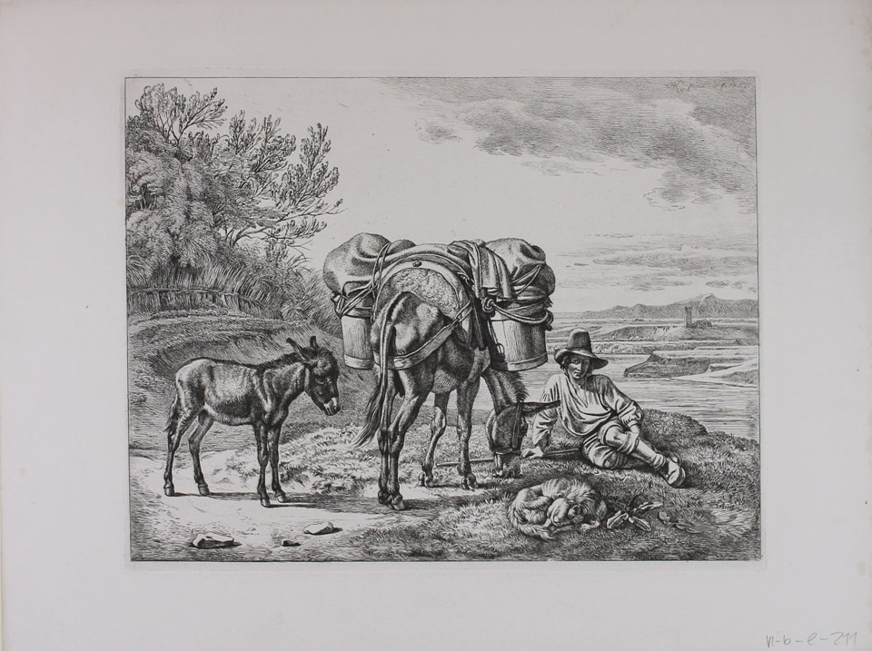 Eseltreiber mit Esel und Füllen (Winckelmann-Museum Stendal CC BY-NC-SA)