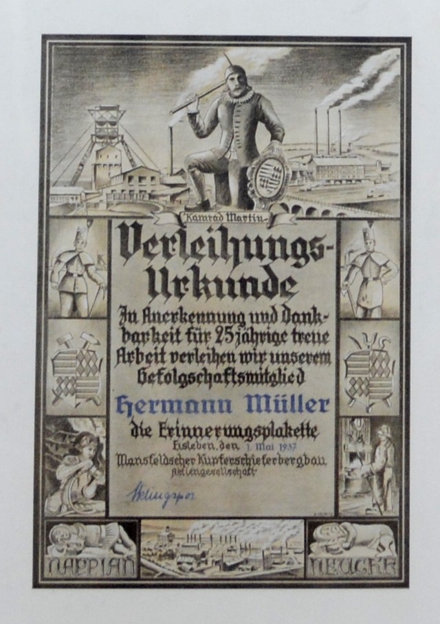 Verleihungsurkunde (Spengler-Museum CC BY-NC-SA)