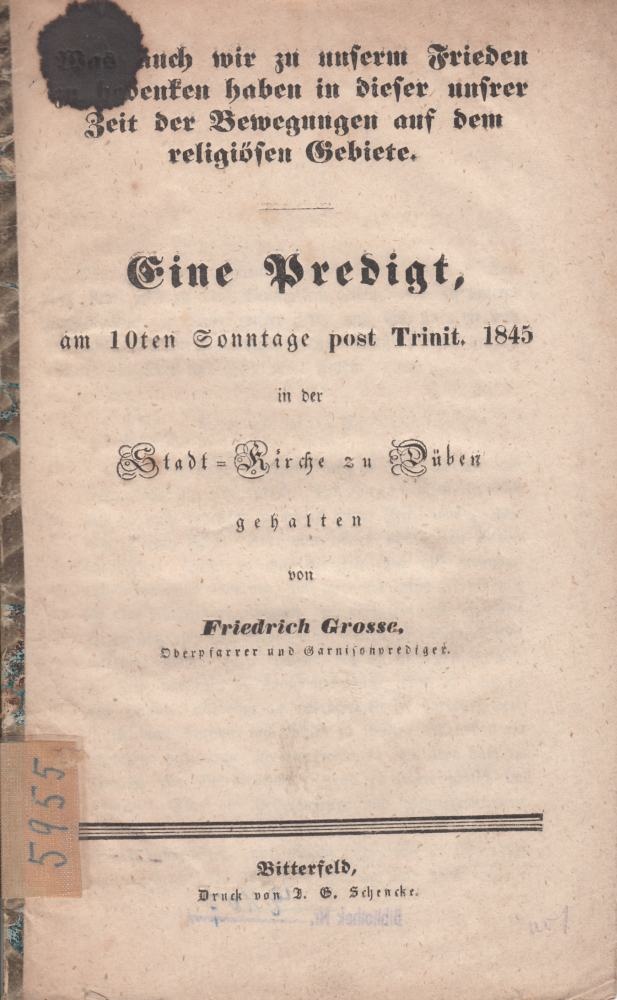 "Eine Predigt", 1845, Düben (Kreismuseum Bitterfeld CC BY-NC-SA)